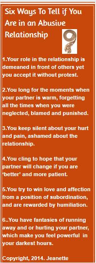 6 signs of abusive relationships
